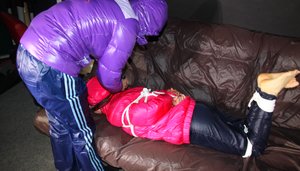 Shiny Nylon Arts Bound pleased to share with you a free xxx photo gallery with horny miss in girl on girl